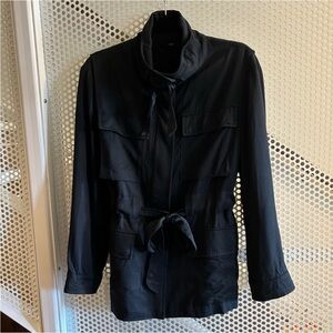 All Saints Aiya Utility Jacket Size Small in Black. Military inspired GUC